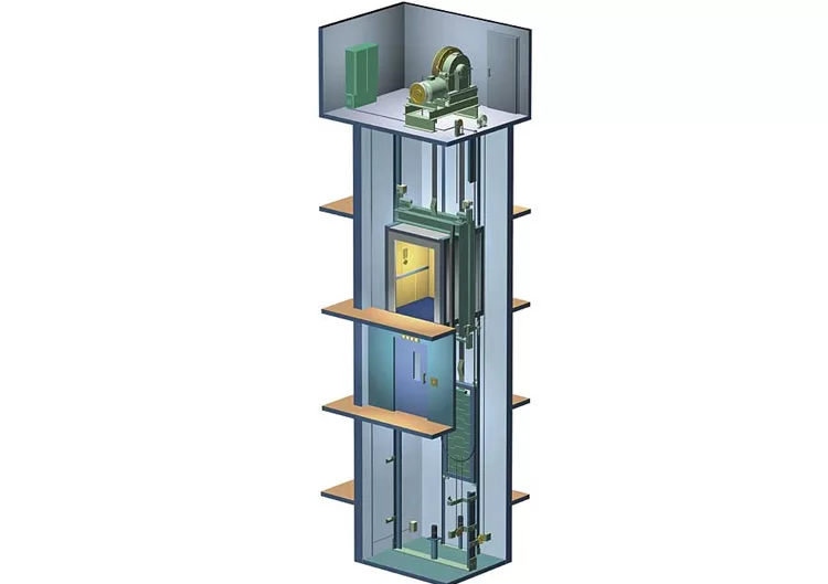 نمونه یک آسانسور با موتورخانه(machine room)
