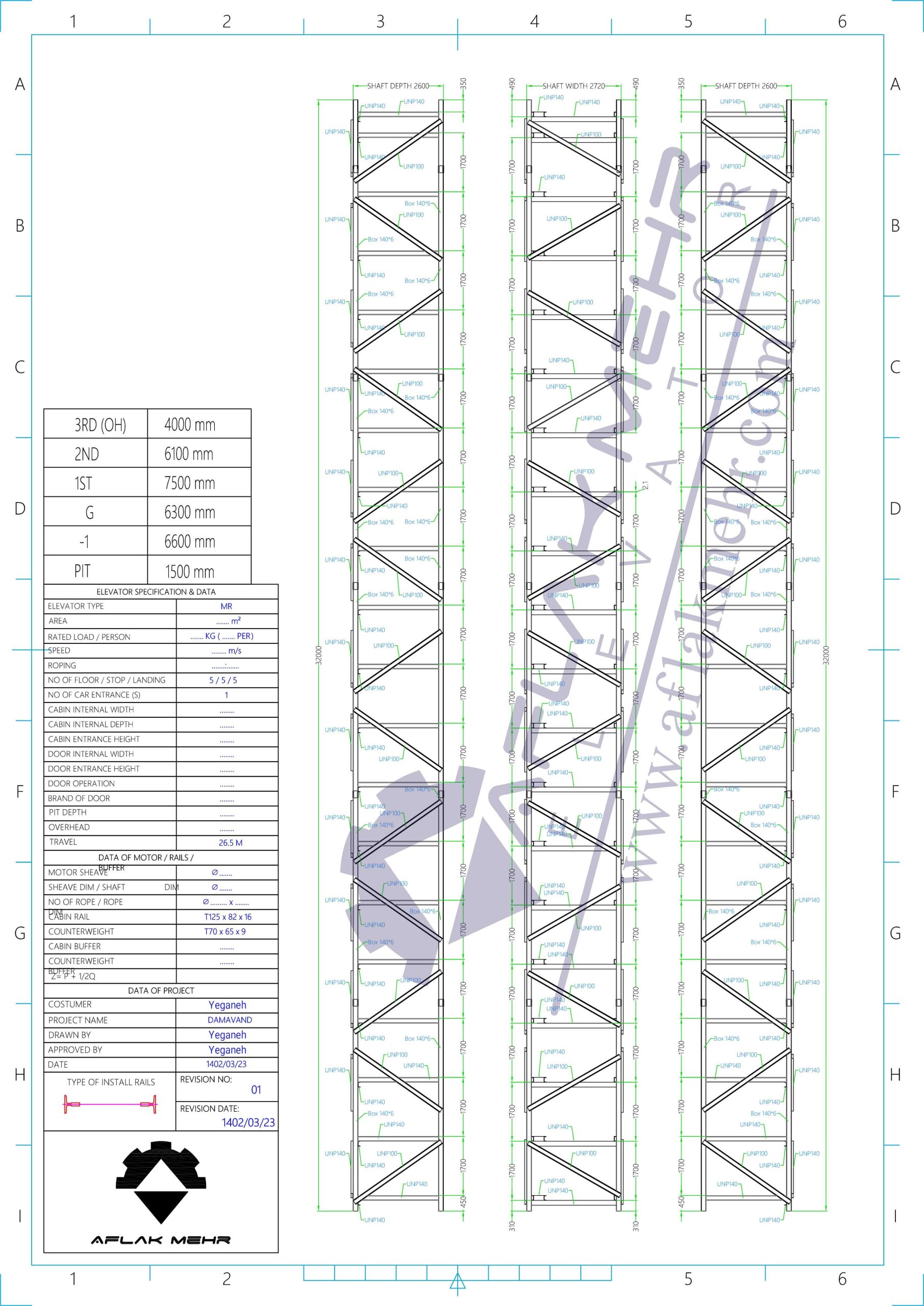 تصویر دوم صفحه ششم|آهن کشی آسانسور و مراحل آن|شرکت آسانسور افلاک مهر